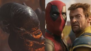 Alien Xenomorph next to Deadpool & Wolverine