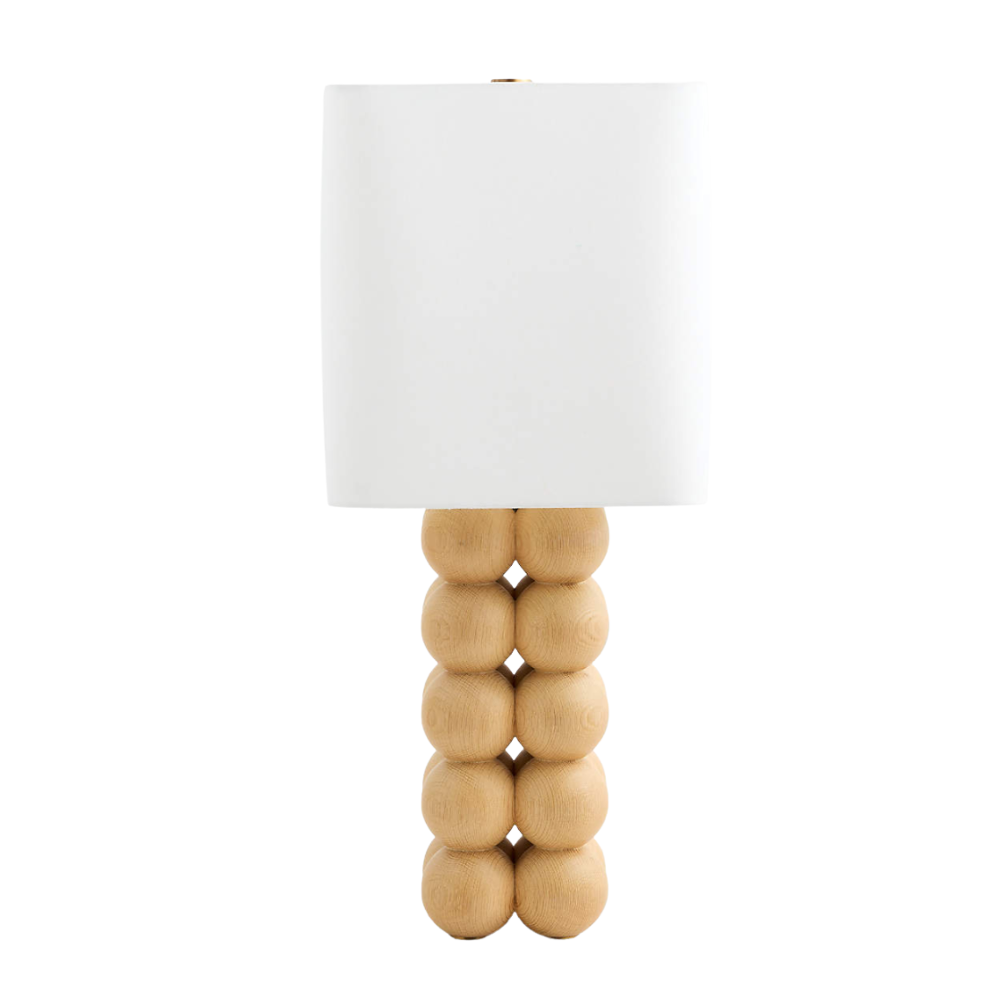 a table lamp with a ball-shaped base