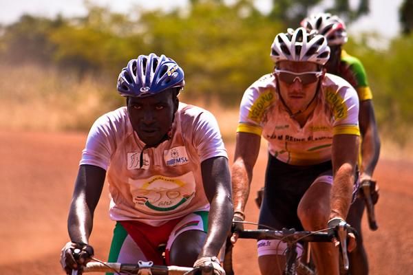 The grueling course is evident on the faces of the riders.