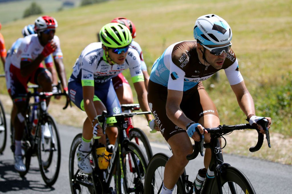 Tony Gallopin (AG2R La Mondiale) leads the break on stage 10 of the Tour de France