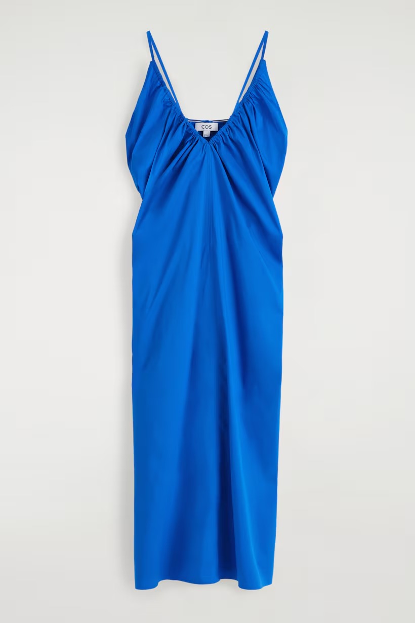 COS, Gathered V-Neck Maxi Dress