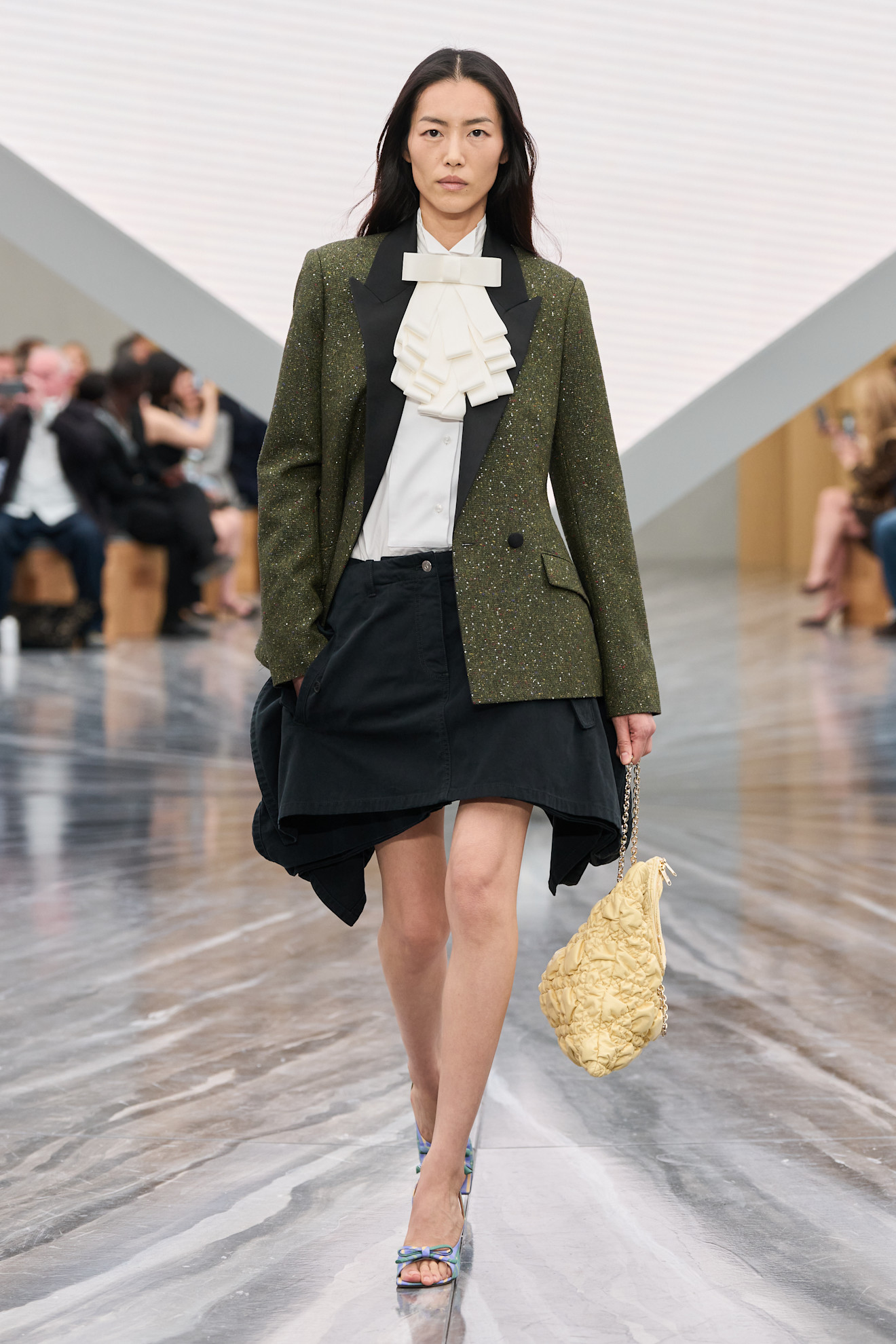 An image of a tuxedo jacket, one of the biggest spring jacket trends, on the Dior spring/summer 2026 runway.