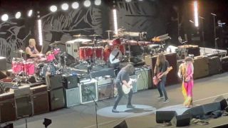 Wolfgang Can Halen onstage in LA with Justin Hawkins, Dave Grohl and Josh Freese