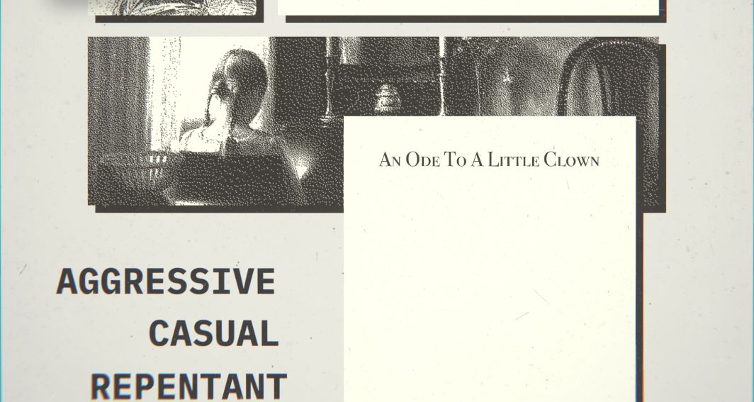 A woman types An Ode to a Little Clown