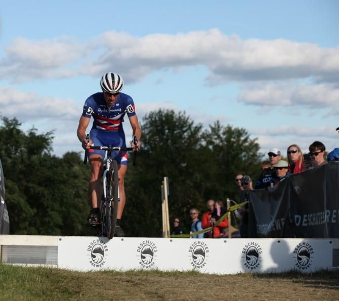 Jeremy Powers (Aspire Racing) hops a barrier during the race