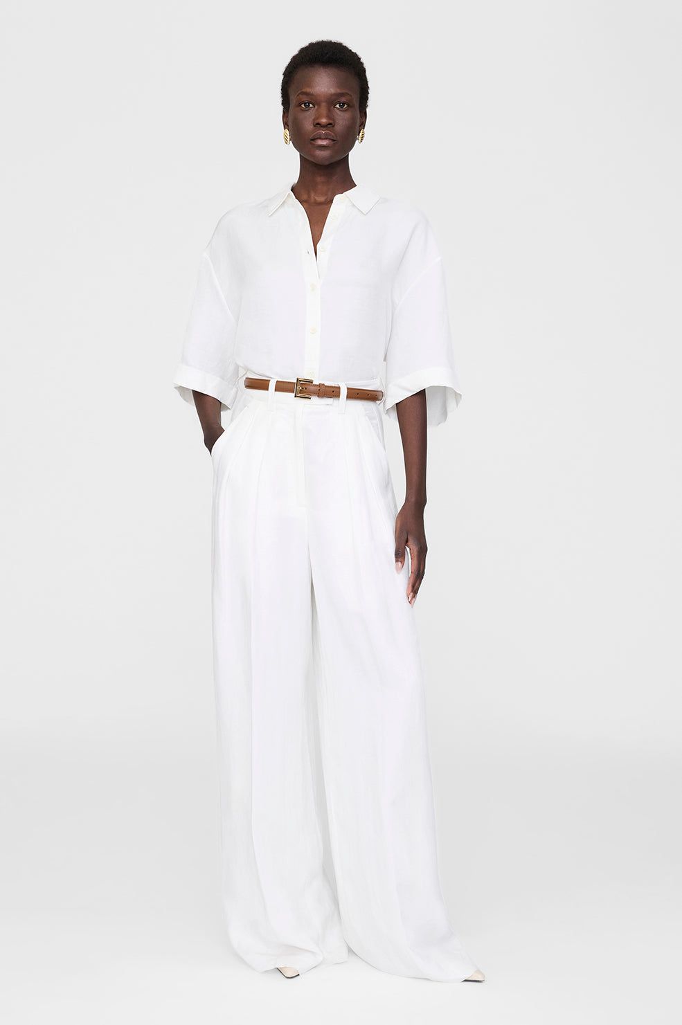 Lou Trouser - Ivory Linen Blend