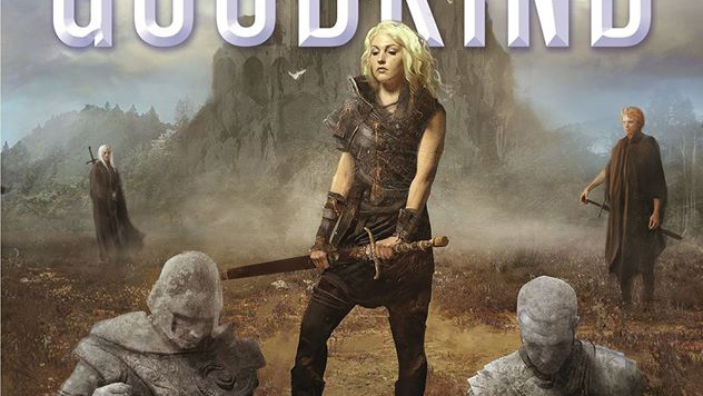 Illustration of a blonde heroine holding a sword