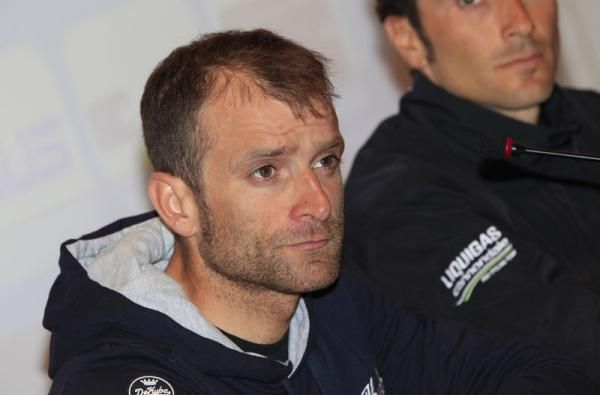 Last year's winner Michele Scarponi at the 2012 Giro del Trentino press conference