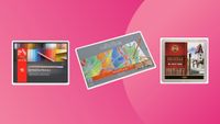 Three of the best pastel pencils sets on a pink background