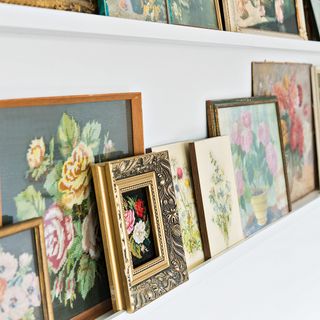 wall with white wall wooden frame