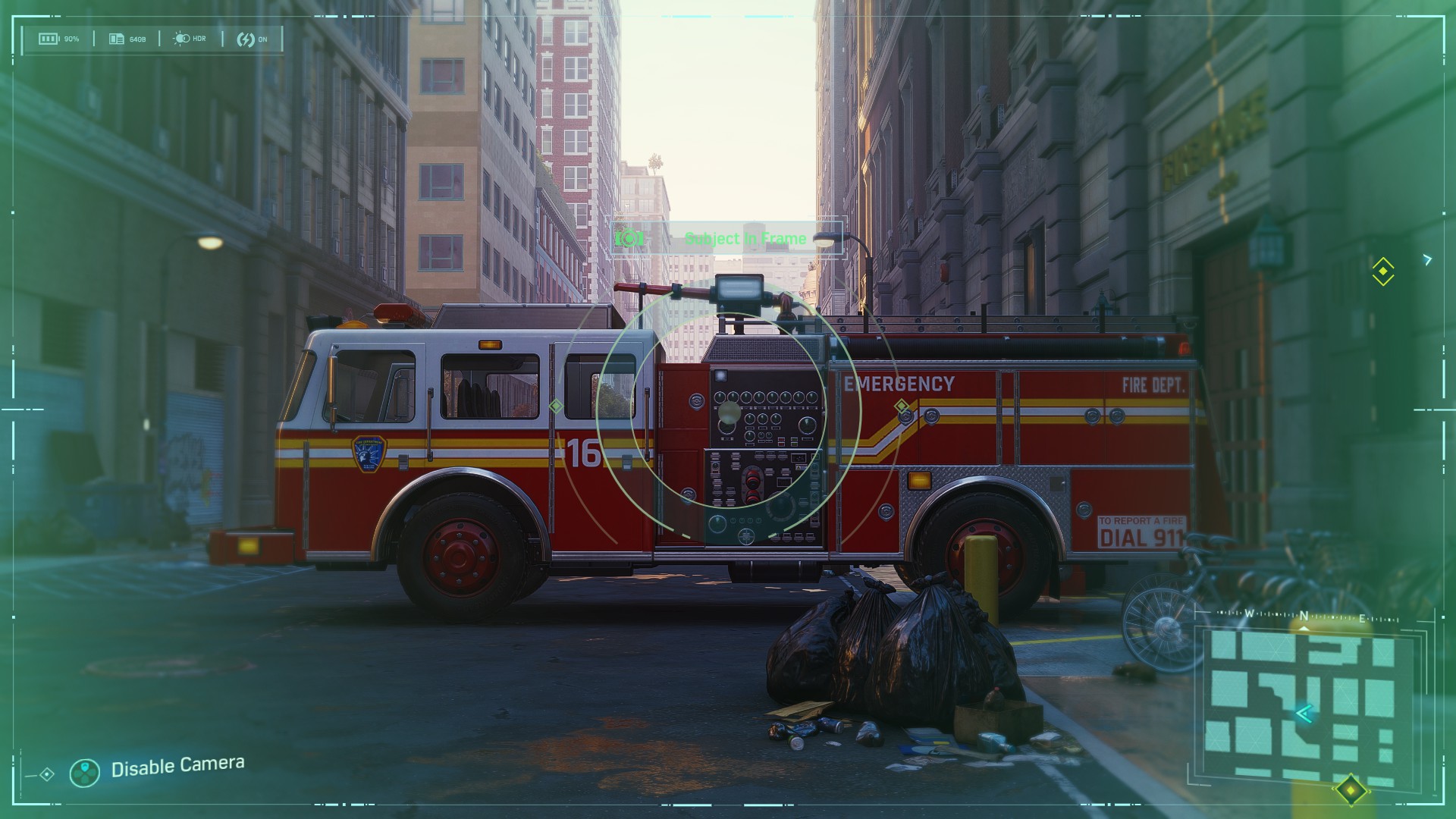 Spider-Man Secret Photo Op of a fire engine