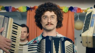 Daniel Radcliffe as Weird Al and accordions in Weird: The Al Yankovic Story