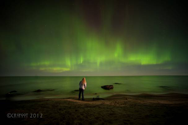 Self-Portrait With Aurora, Lake Superior