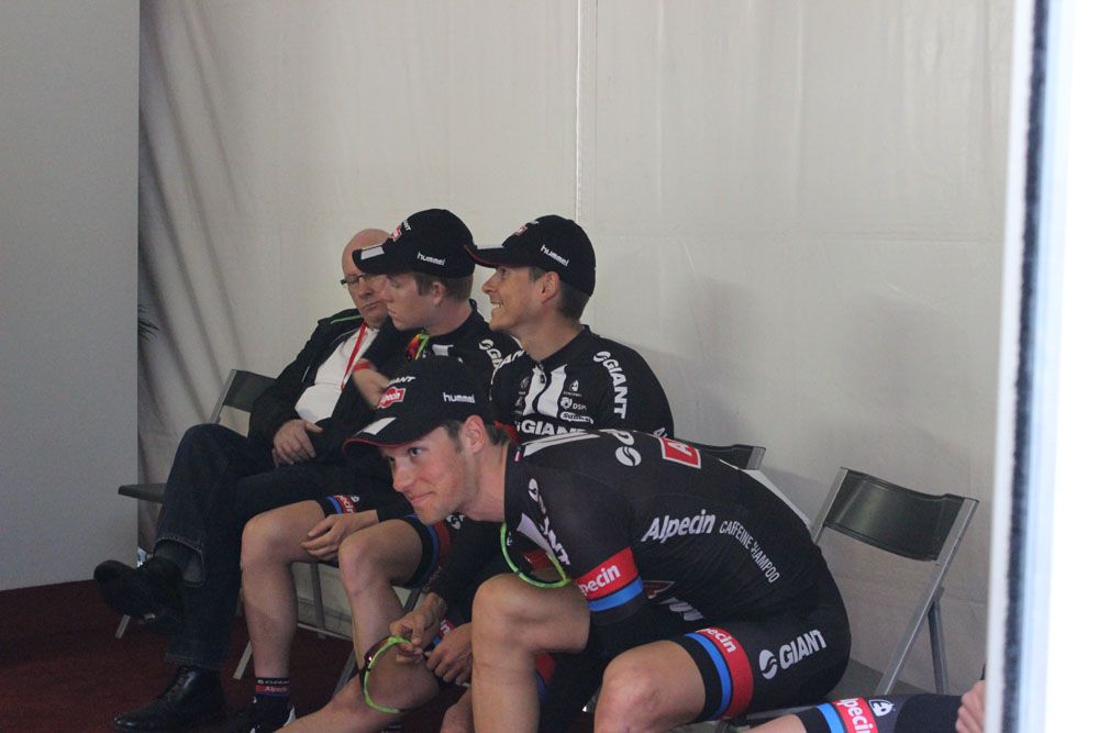 The Giant-Alpecin team wait to go on stage