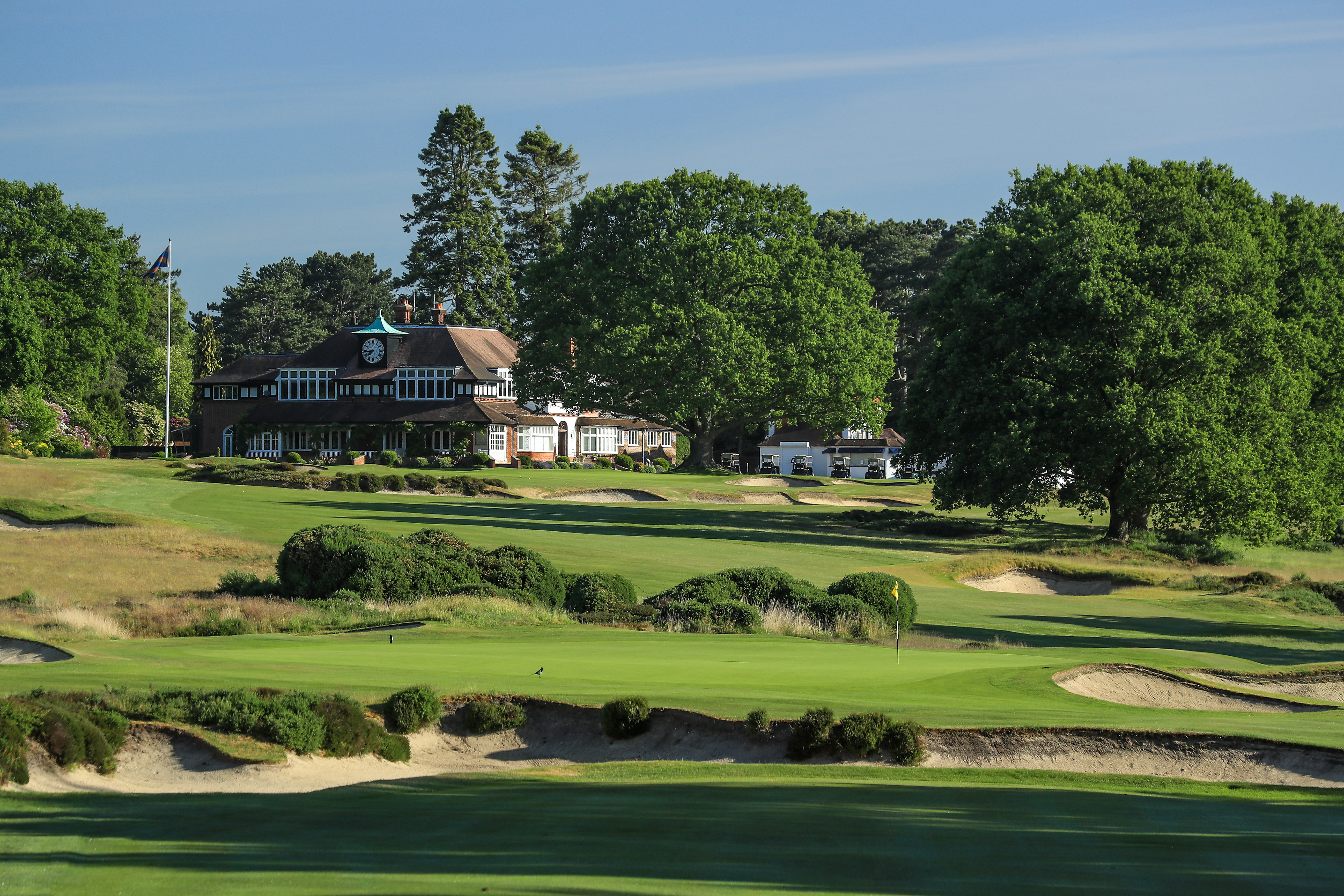 SUNNINGDALE, ENGLAND - MAY 29: A view of the approach to the green on the par 4, 17th hole with the par 4, 18th hole on The Old Course with the clubhouse behind at Sunningdale Golf Club on May 29, 2020 in Sunningdale, England. The British government has started easing the lockdown it imposed two months ago to curb the spread of Covid-19, abandoning its &amp;amp;apos;stay at home&amp;amp;apos; slogan in favour of a message to &amp;amp;apos;be alert&amp;amp;apos;, but UK countries have varied in their approaches to relaxing quarantine measures. (Photo by David Cannon/Getty Images)