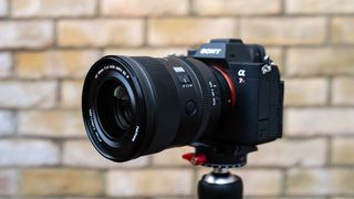 Viltrox AF 50mm f/1.4 Pro FE in front of a wall