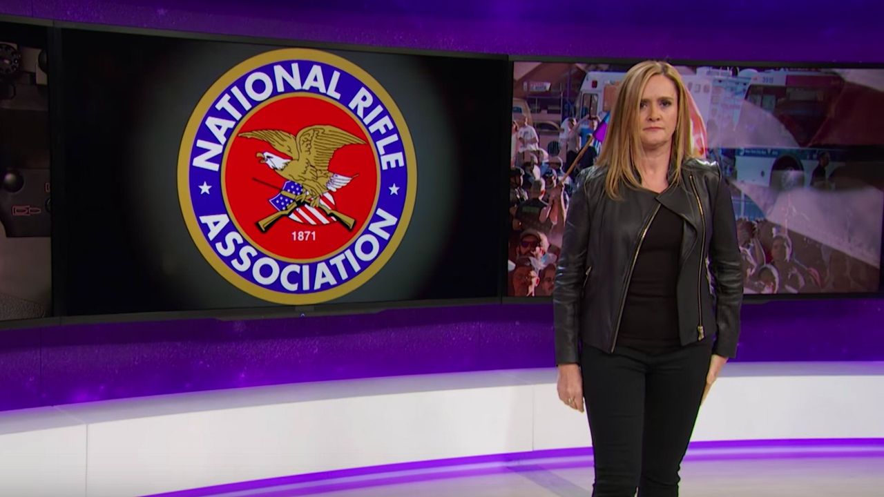 Samantha Bee presenting 