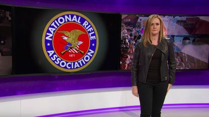 Samantha Bee presenting 