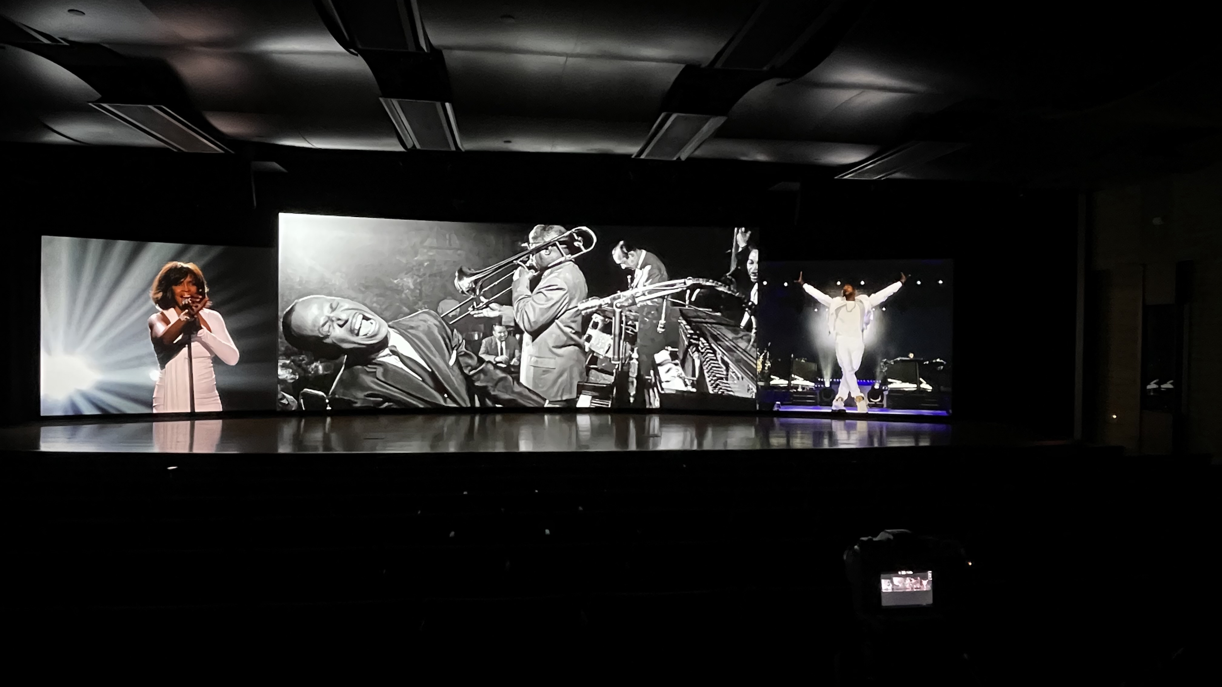 A video wall at the National Museum of African American Music.