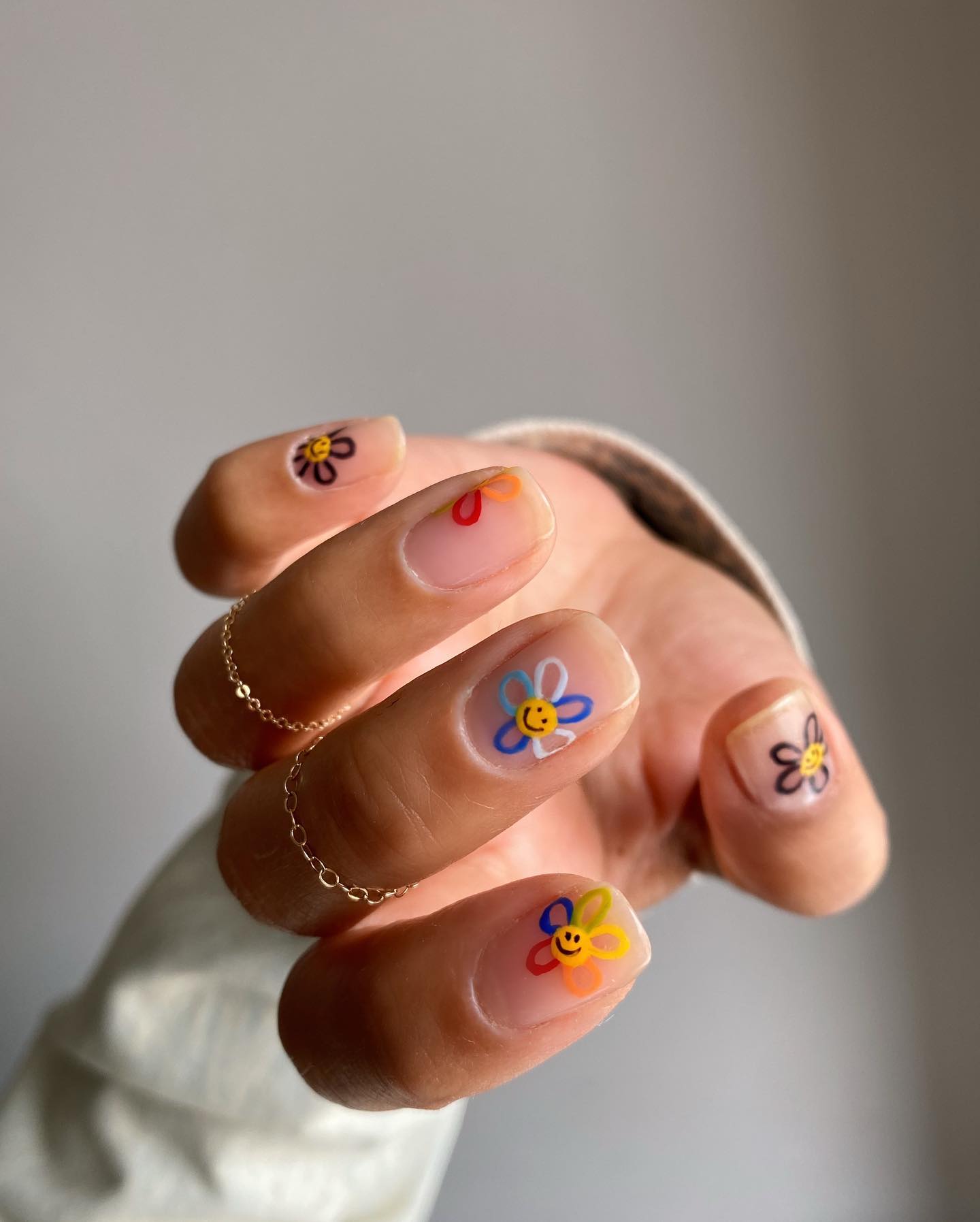 Clear nail designs smiley flowers