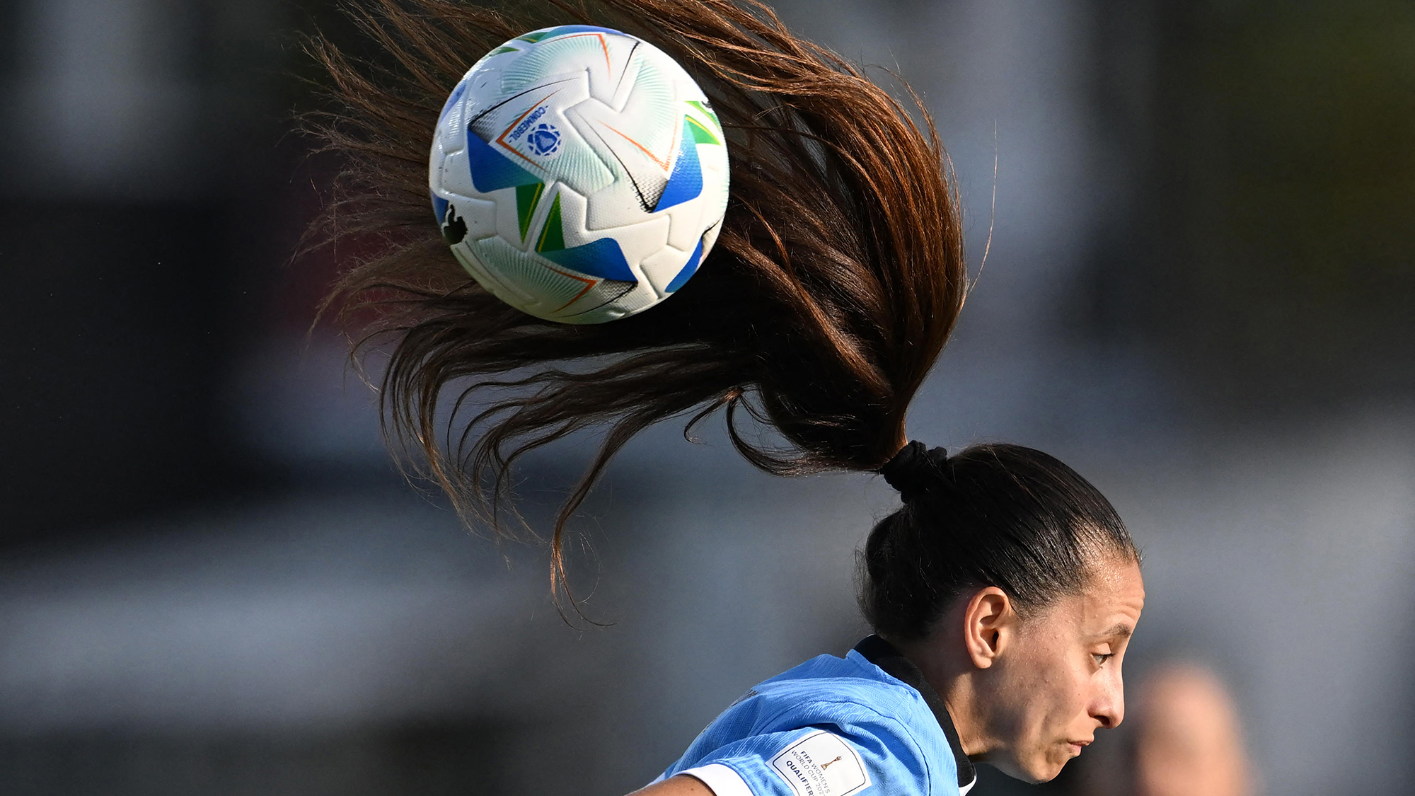 Uruguay&#039;s Belen Aquino is seen during the CONMEBOL Women&#039;s Nations League football match between Uruguay and Ecuador at Alfredo V&amp;iacute;ctor Viera Park Stadium in Montevideo