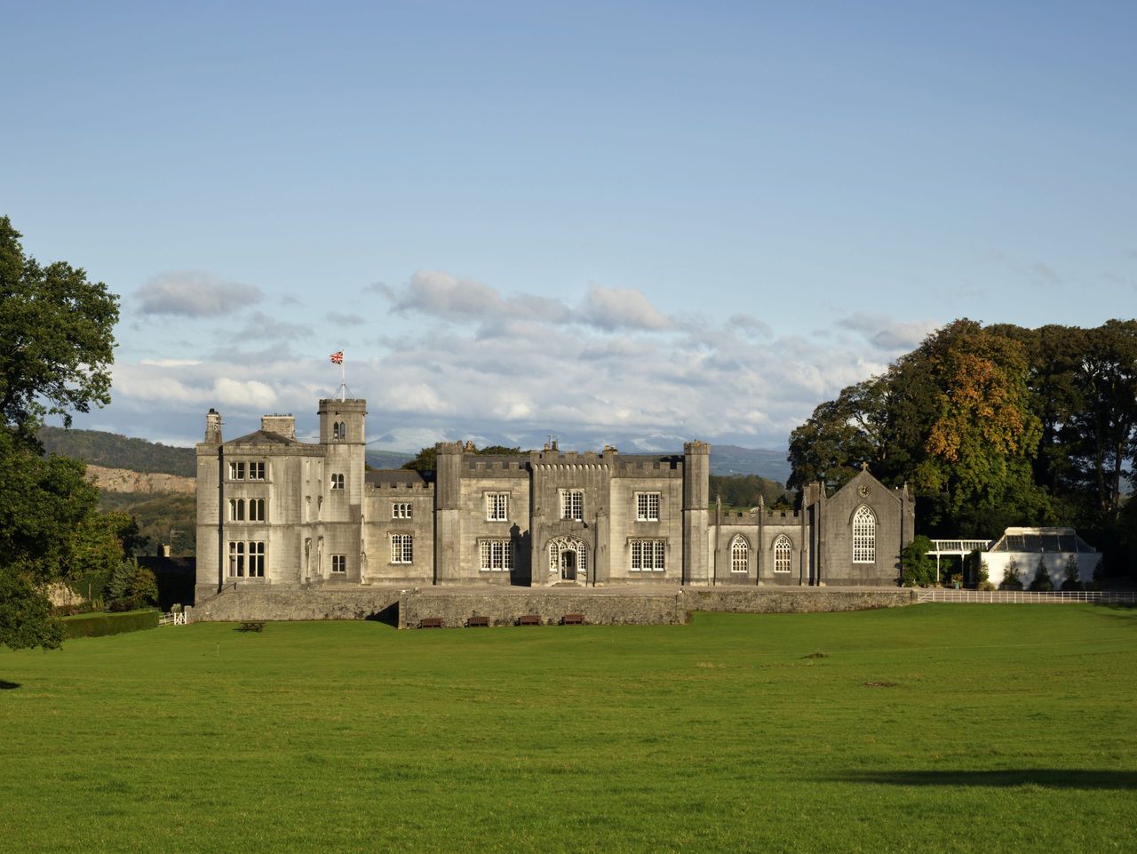 Leighton hall from the park