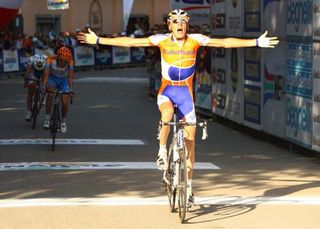 Robert Gesink (Rabobank) celebrates victory at the 2010 Giro dell'Emilia