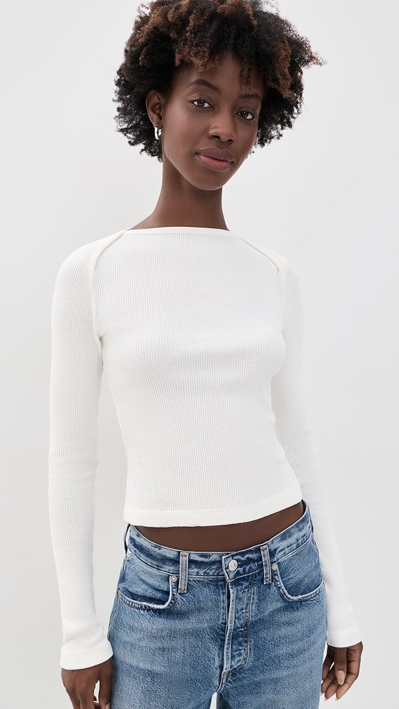 Long Sleeve Baby Waffle Tee - Pashmina
