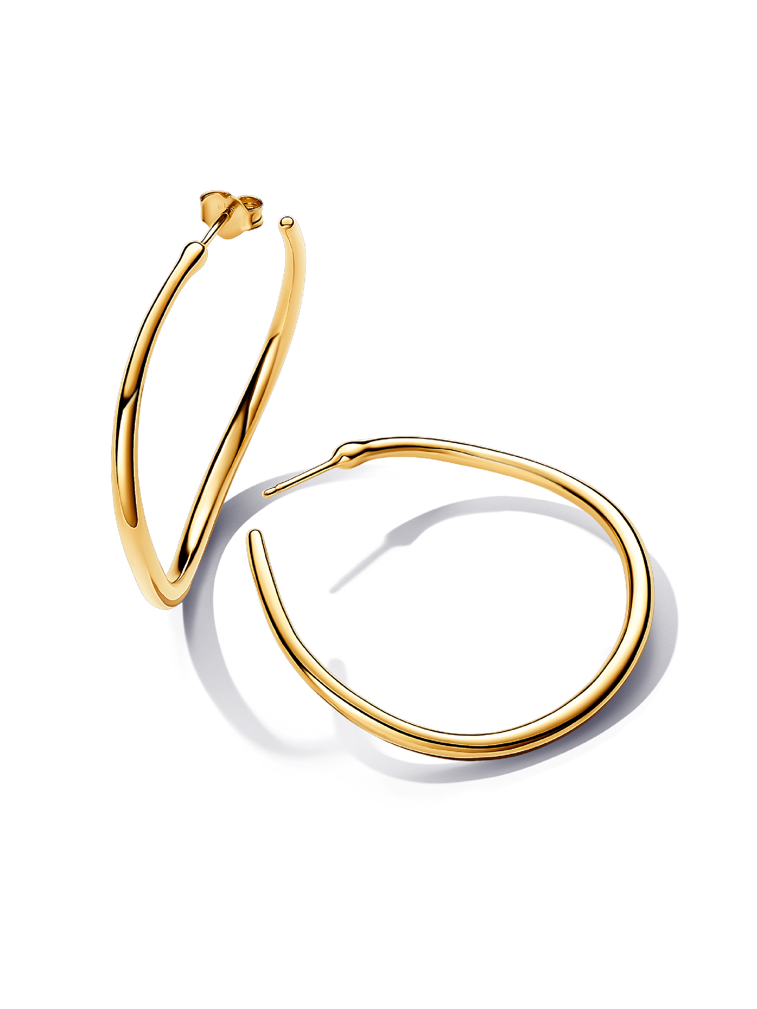 Organically Shaped 42 Mm Open Hoop Earrings