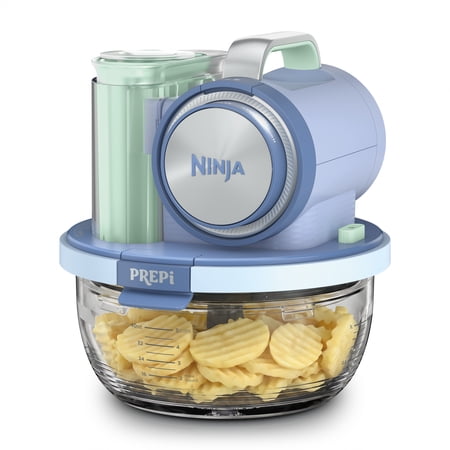 Ninja Prepi Precision Powered Prep and Store System, 5-In-1 Crinkle, Slice, Shred, and More, (1) 5-Cup Bowl, Pn300, Perwinkle
