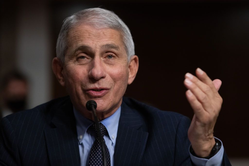 Director of the National Institute of Allergy and Infectious Diseases, Anthony Fauci, testifies during a US Senate Senate Health, Education, Labor, and Pensions Committee hearing to examine C