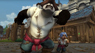 An image of a Pandaren and a Gnome taunting their enemies in World of Warcraft's new Battle Royale mode, Plunderstorm.