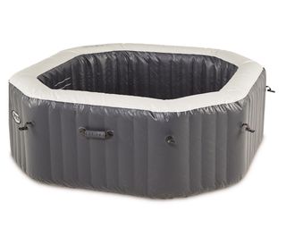 grey octagonal inflatable hot tub from Aldi