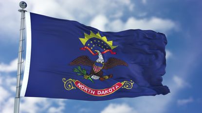 North Dakota flag in the sky for North Dakota state tax