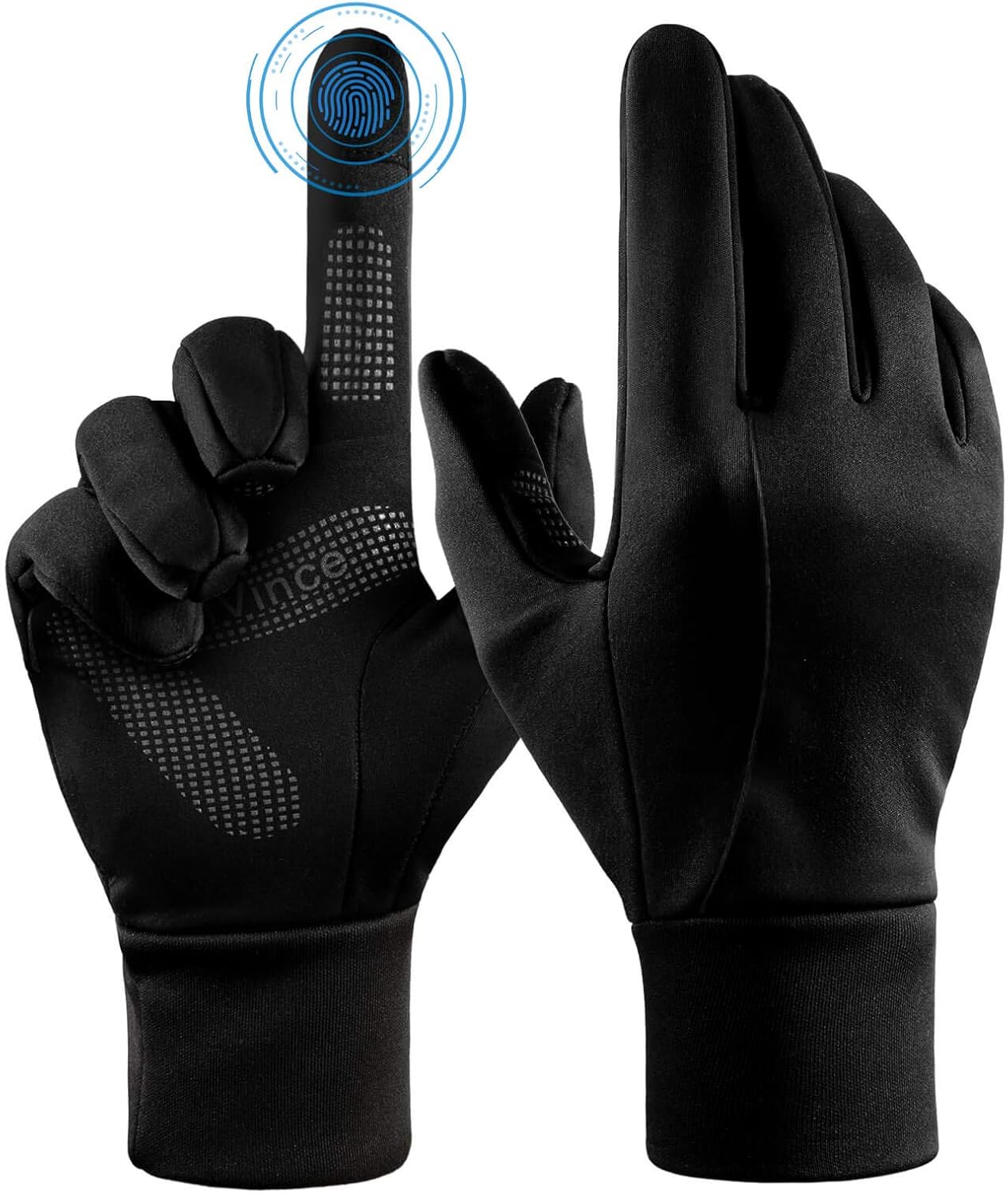 Fanvince Winter Gloves Touchscreen Cold Proof Thermal Glove - Windproof Water Resistant for Running Cycling Driving Outdoor Hiking in Cold Weather for Men and Women (black,large)