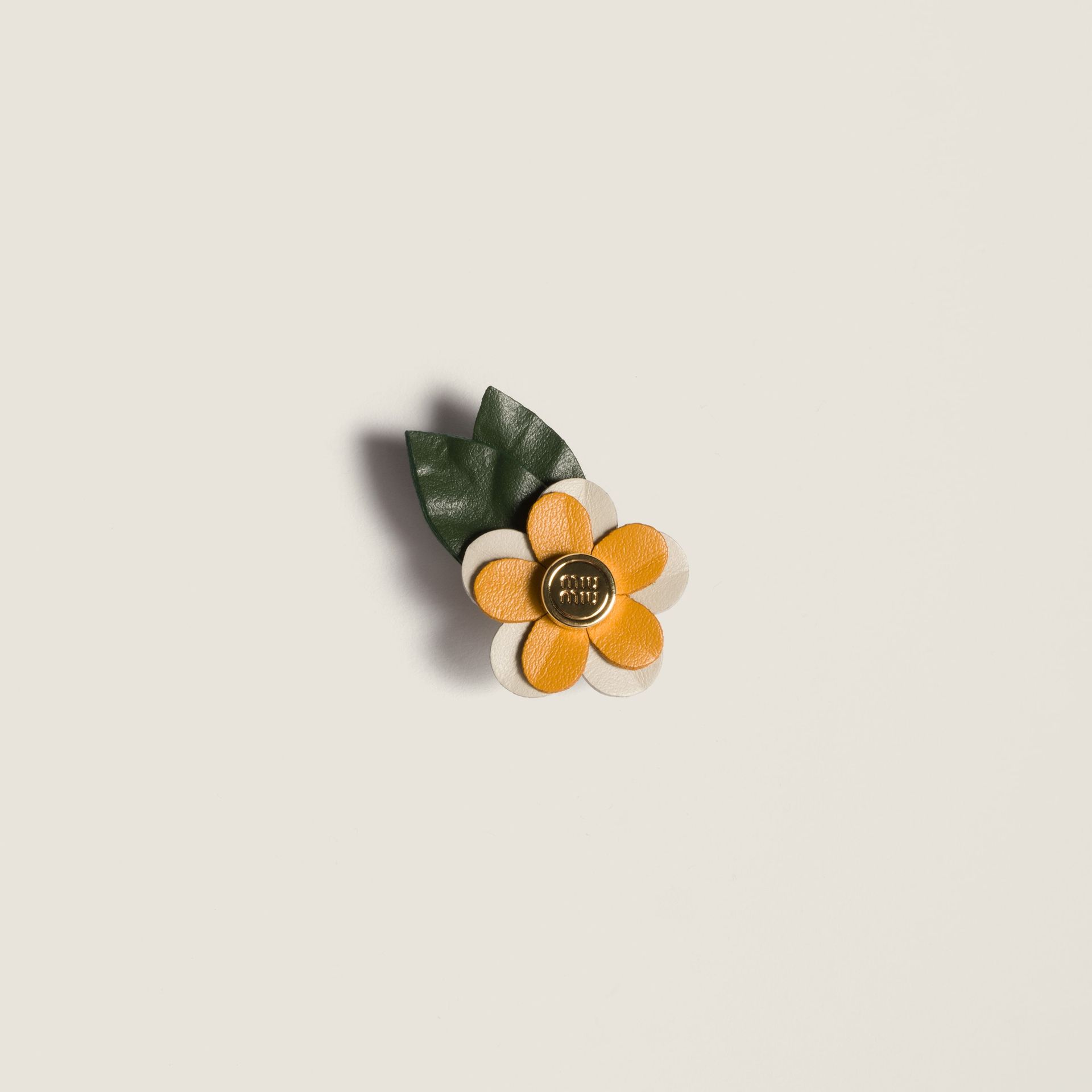 Leather Floral Brooch