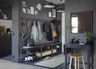 hallway with a grey scheme by ikea