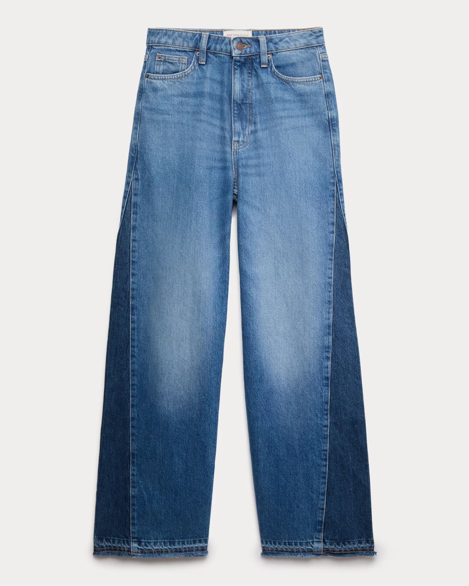 M&amp;amp;S High Waisted Two Tone Wide Leg Jeans