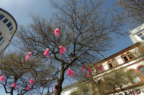 Little pink ghosties in the trees