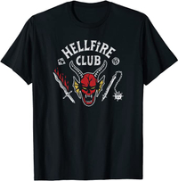 Stranger Things 4 Hellfire Club Skull &amp; Weapons T-Shirt: $22 @ Amazon