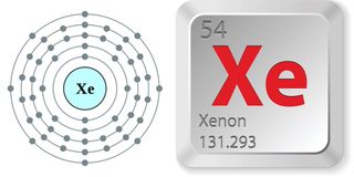 Electron configuration and elemental properties of xenon.