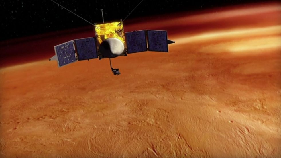 MAVEN Spacecraft Orbiting Mars Artist&#039;s Conception