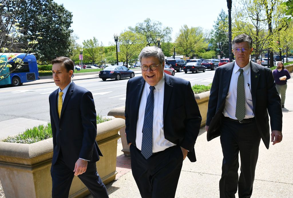 William Barr, looking happy