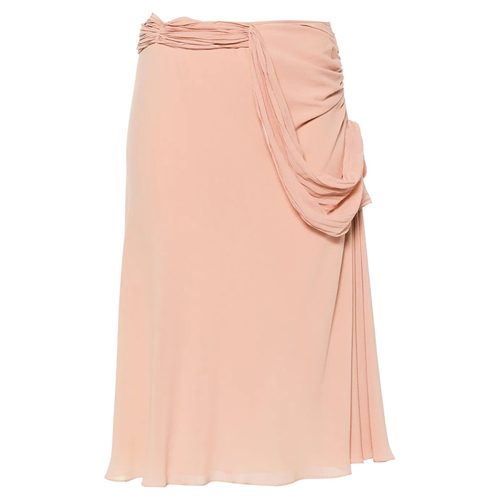 2000s Draped Silk Skirt | 40