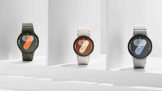 Three Samsung Galaxy Watch 7 models