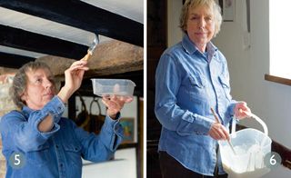 How to lighten oak beams: steps 5 and 6