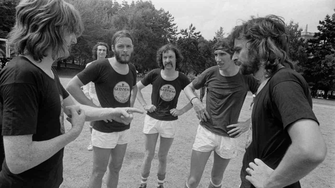 Pink Floyd playing soccer in the mid-70s