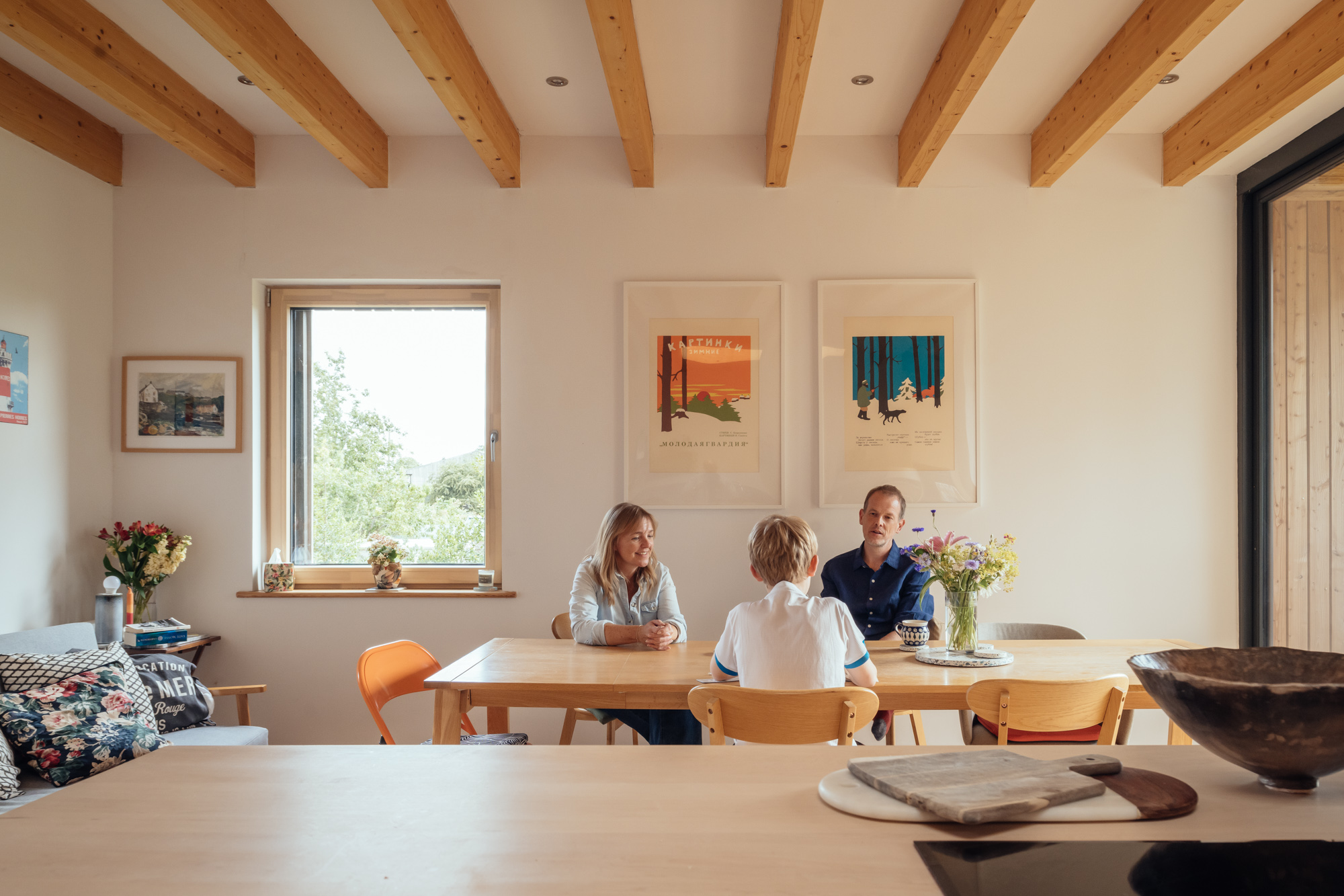 The clients in the kitchen at the Orchard House