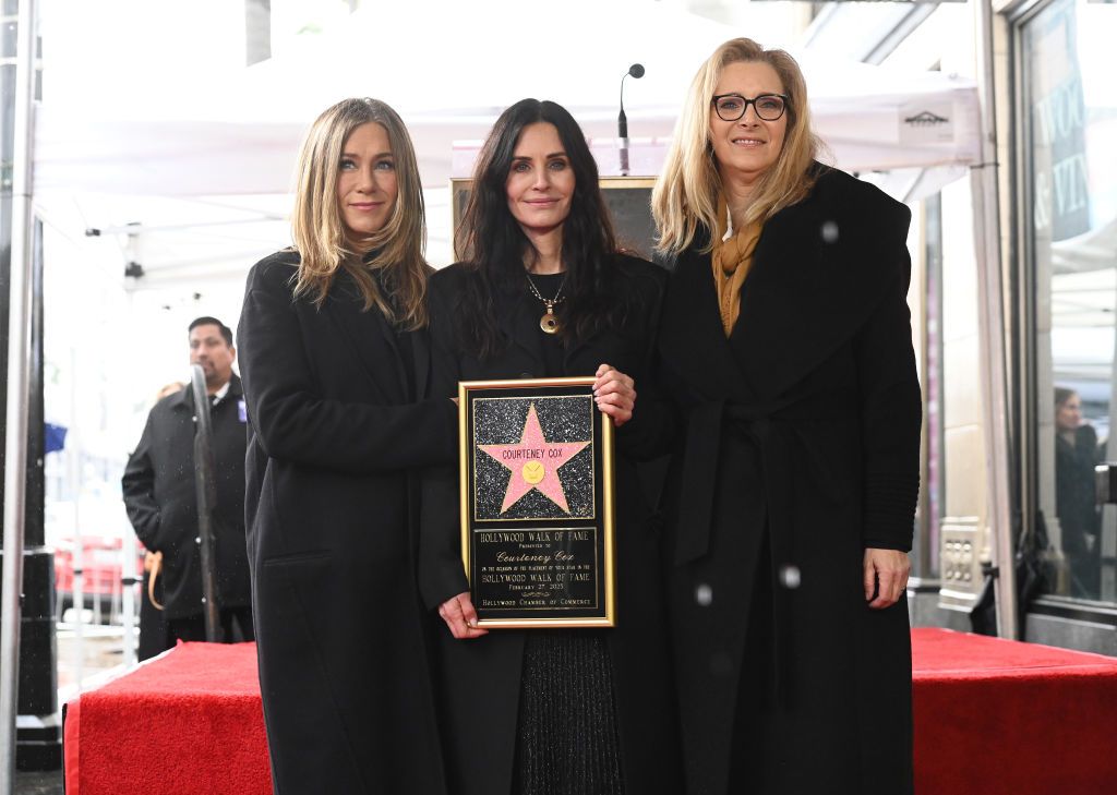 Jennifer Aniston, Courteney Cox, Lisa Kudrow at a Hollywood Walk of Fame ceremony