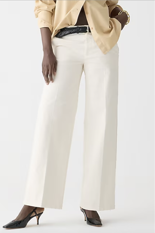 Lower-Rise Wide-Leg Chino Pant in Breezy Satin